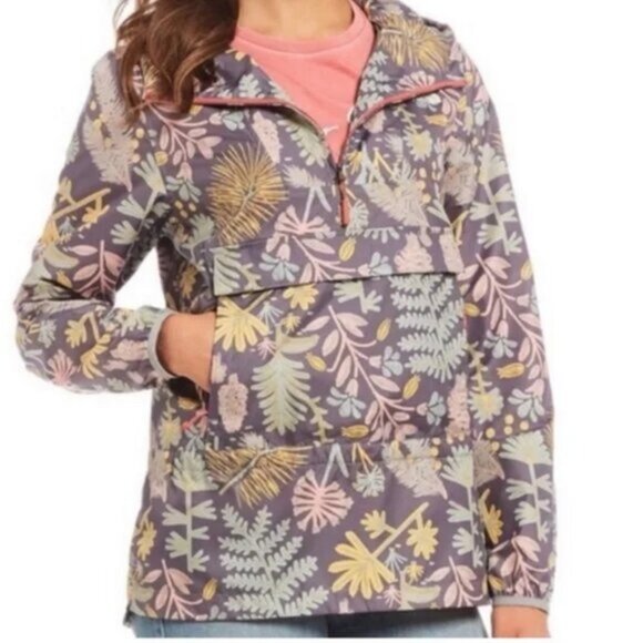 North Face Fanorak Hooded Jacket Woodland Floral Large Pockets Travel Casual - Picture 1 of 11
